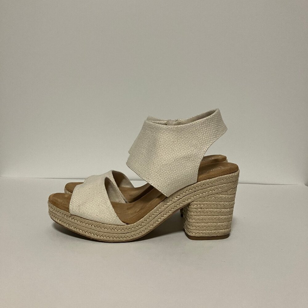 Toms Women's Offwhite Heels, Size 10, Zip Closure